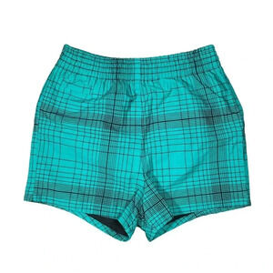 Vintage 60s 70s Gantner Wikies Check  Green Cotton USA Made Swim Trunks Mens 34